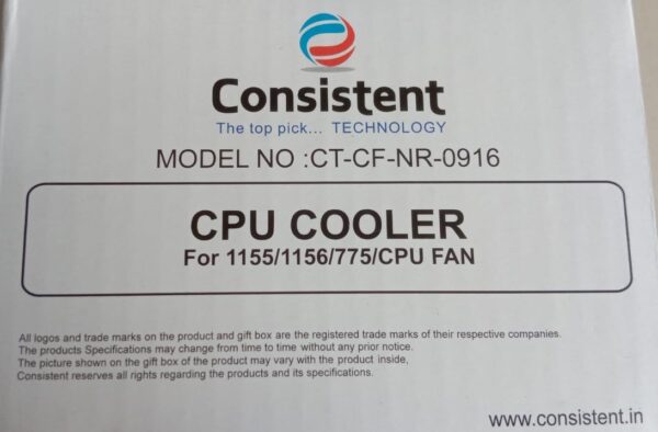 Consistent CPU Fan - CT-CF-NR-0916 - Image 5